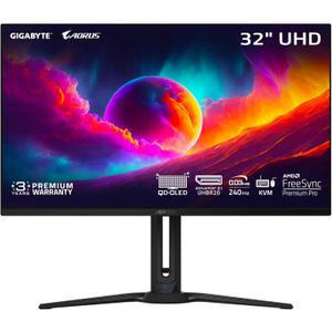 GIGABYTE - AORUS FO32U2 Pro - 32" QD OLED Gaming Monitor - UHD 3840x2160-240Hz - 0.03ms GTG - AMD FreeSync Premium Pro - Type C KVM - HDMI, DP, Type C - Height Adjustable - Black
