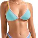 SUUKSESS Women Cheeky Thong String 2 Piece Bikini Sets Sexy High Waist Swimsuit (S)