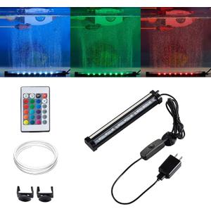 Carefree Fish Aquarium 4/8/12/16/24/40In Led Nanometer Materials Air Stone Strip  and Tube Fish Tank Oxygen Stone Bubble Wall RGB Light Waterproofing Grade IP68(Air Pumps not Included