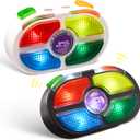 SYNCFUN 7-Key Handheld Game with 4 Game Modes, Board Games for 1 or 2 Players, Lights and Adjustable Sound, Ages 8+ (2-Pack)