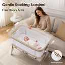 4 in 1 Baby Bassinet, Rocking Bassinet, Bedside Bassinet for Baby, Beige, Crib