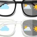 KLYNO-KLYNO Reading Glasses for Women Men 2 Pack Blue Light Blocking Photochromic Lens Readers UV Ray Filter Sun Readers, +1.50