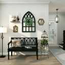 Sintosin Vintage Black Arched Window Frame Wall Decor 20 X 32 Inch, Hanging Wood Frame Rustic Cathedral Wall Decor for Living Room Bedroom Hallway Halloween Thanksgiving Christmas