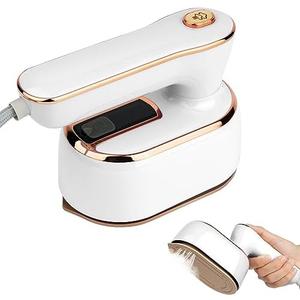Quuejenl Mini Steam Iron, 1000W Portable Handheld Travel Steam Iron, 180° Rotating Handle Converts Iron into Handheld Steamer, 15s Fast Heat Up, 2-in-1 Foldable Steamer Iron for Home and Travel
