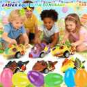 Grenfield Pull Back Monster Dinosaur Truck Toys Bulk, Large Easter Egg Fillers, Basket Stuffers for Kids Easter Egg Stuffers, Classroom Prizes, for Easter Egg Hunts, Party Favors, Kids, School