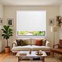 No Drill Cordless Cellular Shade, White, 34" W x 64" H