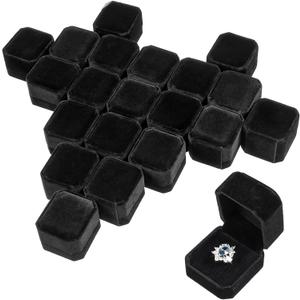MAQUITA 20 Pcs Velvet Ring Box for Wedding Ceremony Engagement Ring Box Jewelry Boxes Packaging Display Ring Case Earring Storage Holder for Proposal Anniversary Birthday Gift