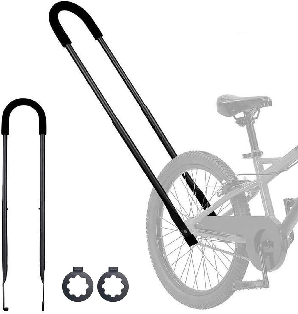 TOPROAD Children Cycling Bike Safety Trainer Handle, Bicycle Balance Push Bar, Push Stick for Enhanced Balance, Stability, Comfort and Control(Black)