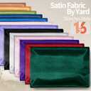 Homiest Emerald Green Satin Fabric by The Yard, 5 Yards x 58 Inch Charmeuse Satin Fabric Silky & Shiny Cloth Fabric, Smooth Bridal Satin Fabric for Wedding Dress, Clothing Making, DIY Crafts, Sewing