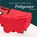 Handy Laundry Christmas Tree Storage Bag with Wheels Fits 9 Ft Artificial Tree, Heavy Duty, Waterproof, Large Zippered Holiday Storage Container, Durable Handles, Red