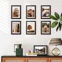 HappyHapi 4x6 Picture Frames Set of 18, Tabletop or Wall Photo Frames, Display Pictures 3.5x5 with Mat or 4x6 Without, Bulk Frames Collage (Black)