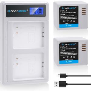 COOLSHOW Rechargeable Battery Replacement 2 Pack for Arlo Pro,Arlo Pro 2 (VMA4400) and LCD Dual Arlo Battery Charger Compatible with Arlo Pro,Arlo Pro 2,Arlo Go and Arlo Security Light Battery