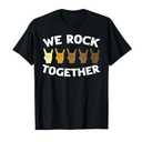 Funny We Rock Together Rocker Skeleton Hand T-Shirt, Large