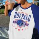 Football Shirts Women Game Day Shirt Sequin Gameday Outfits Football Team Fans Graphic Tees Fall Sports Jersey (L)