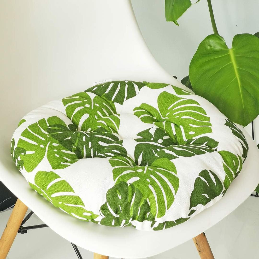 vctops Bohemian Soft Round Chair Pad Garden Patio Home Kitchen Office Seat Cushion Leaf Diameter 18"