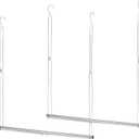 STORAGE MANIAC Hanging Closet Rod, Adjustable Width and Height Closet Hanging Organizer, Space-Saving Clothes Hanging Bar, Closet Extender Hanging Rod Double Closet Hanging Rod, 2 Pack Chrome