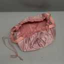 Drawstring Cinch Makeup Bag for Women - Drawstring Cosmetic Bag for Travel Toiletry Organizer with Brush Area (Pink)