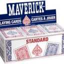 Maverick Playing Cards 9 Pack, Standard Index, Red and Blue Decks, Bulk Playing Cards for Poker, Card Games, and Family Game Night