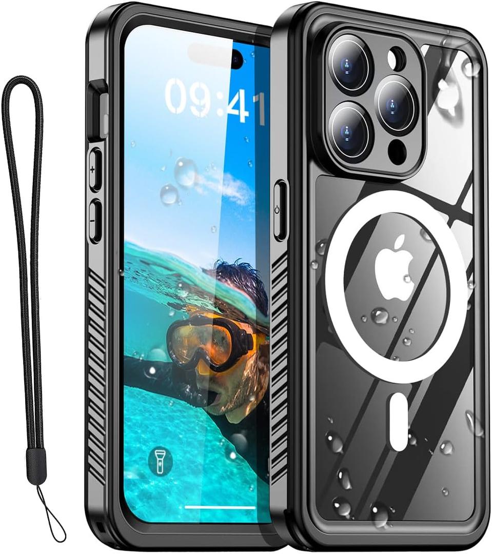 AICase iPhone 14 Pro Max Case Waterproof with MagSafe Clear Snowproof,Dustproof and Shockproof,IP68 Certified Full Body 360 Protection Fully Sealed Underwater Cover for iPhone 14 Pro Max 6.7"