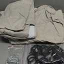 100% Blackout Curtains 84 Inch Length 2 Panels Set Farmhouse Style for Bedroom Windows/Living Room Thermal Insulated Neutral Boho Drapes Linen Blend Natural Ivory 7ft Long Hook Belt Pleated/Back Tab