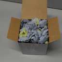 50 Pcs Artificial Flowers, 3.2 Inches Silk Rose Head Flowers Fake No Stem for Wedding Bridal Bouquet Home Floral Decor DIY Centerpieces Arrangements Party Tables Decoration(Dusty Blue)