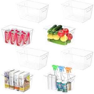 BALEINE Clear Plastic Storage Bins, Pantry Organization, BPA Free Stackable Refrigerator Organizers and Storage with Handles for Kitchen Fridge Cabinet Bathroom (8PK, 10.5x6x5) BALEINE Clear Plastic Storage Bins, Pantry Organization, BPA Free Stackable Refrigerator Organizers and Storage with Handles for Kitchen Fridge Cabinet Bathroom (8PK, 10.5x6x5)
