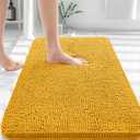 OLANLY Bathroom Rugs 36x24, Extra Soft Absorbent Chenille Bath Rugs, Rubber Backing Quick Dry, Machine Washable Bath Mats for Bathroom Floor, Tub and Shower, Home Decor Accessories, Golden Yellow