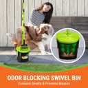 Pupzle Dog Pooper Scooper with Bag Attachment, 40" Long Handle Pooper Scooper for Large Dogs, Dog Poop Scoop for Yard, Large Capacity Swivel Bin and Rake, Lavender Scented Bags (Green)