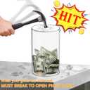 Clear and Unopenable Piggy Bank, Transparent Money Box for Cash Savings, Must-Break-to-Open Acrylic Coin Bank Change Jar for Real Money, Birthday Gifts for Kids & Adults (Cylindricity, Small)