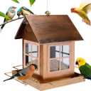 Bird Feeder for Outdoor, Heavy Duty Metal Wild Bird Feeders for Outside Hanging, Country House Shape Birdfeeder for Garden Yard Outside Backyard