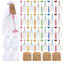 15 Set Massage Gifts Bulk 15 Scalp Head Massagers and 12 Extendable Scratchers with Bags and Cards for Valentine's Day Teacher Mother Family Employee