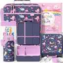 Fimibuke Kids Bento Lunch Box with 4 Compartments, Insulated lunch Bag, Stainless Steel Insulated Water Bottle, Ice Pack & Utensils Set, Birthday Gifts for Ages 3-12 Back to School Toddler Girls Boys