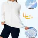 Rdruko Women's UPF 50+ Lightweight Athletic Jackets Sun Protection Full Zip Long Sleeve Packable Workout Shirts Running, Large 