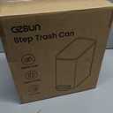 Cesun Small Bathroom Trash Can with Lid Soft Close, 5 Liter/1.3 Gallon Stainless Steel Garbage Can with Removable Inner Bucket, Step Pedal, Slim Waste Basket for Toilet, Office, Bedroom (White&Gold)