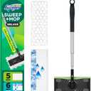 Swiffer Sweep & Mop Deluxe 2-in-1 Floor Mopping and Sweeping Kit, Multi-Surface Kit for Floor Cleaning, Kit Includes 1 Sweeper Device, 5 Heavy Duty Dry Sweeping Cloths, 6 Heavy Duty Wet Mopping Cloths