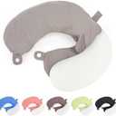 Zebrabox Travel Neck Pillow Cover U Shape Necks Pillows Case Replacement Covers Soft and Smooth Black Gray (ONLY Pillow Cover, No Filler)