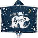 GEEMBI Birthday Gifts for Mom - Mama Bear Blue Blanket Hoodie 47x72 in - Mom Birthday Gifts from Daughter Son Husband, Mama Gift Ideas, Gift for Mother Grandma Wife, Hoodie Blanket for Women