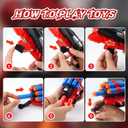 Keivon Spider Gloves Man Web Shooter for Kids, Launcher Spider Kids Plastic Cosplay Glove Hero Movie Launcher Wrist Toy Set Funny Decorate Children Funny Educational Toys (Blue)