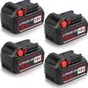 4packs 6.0Ah Replacement Battery Compatible with Milwaukee M -18 18v 6000mAh