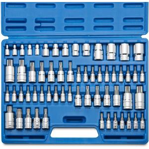 NEIKO 10083A Master Torx Bit Socket and External Torx Socket Set, S2 and CrV Steel, Supreme Torque Output Complete Kit, 60 Pieces