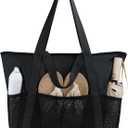 HOMESPON Beach Bag Large Waterproof Sandproof Tote for Women with Zipper and Mesh Pockets