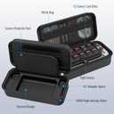 HEYSTOP Carrying Case for Nintendo Switch 2,Portable Travel Case for Nintendo Switch 2 Accessories with Screen Protector*1,Protective Cover*1,Thumb Caps*6,Large Space with 12 Game Card Slot,Hard Shell (Middle Bag Kit)