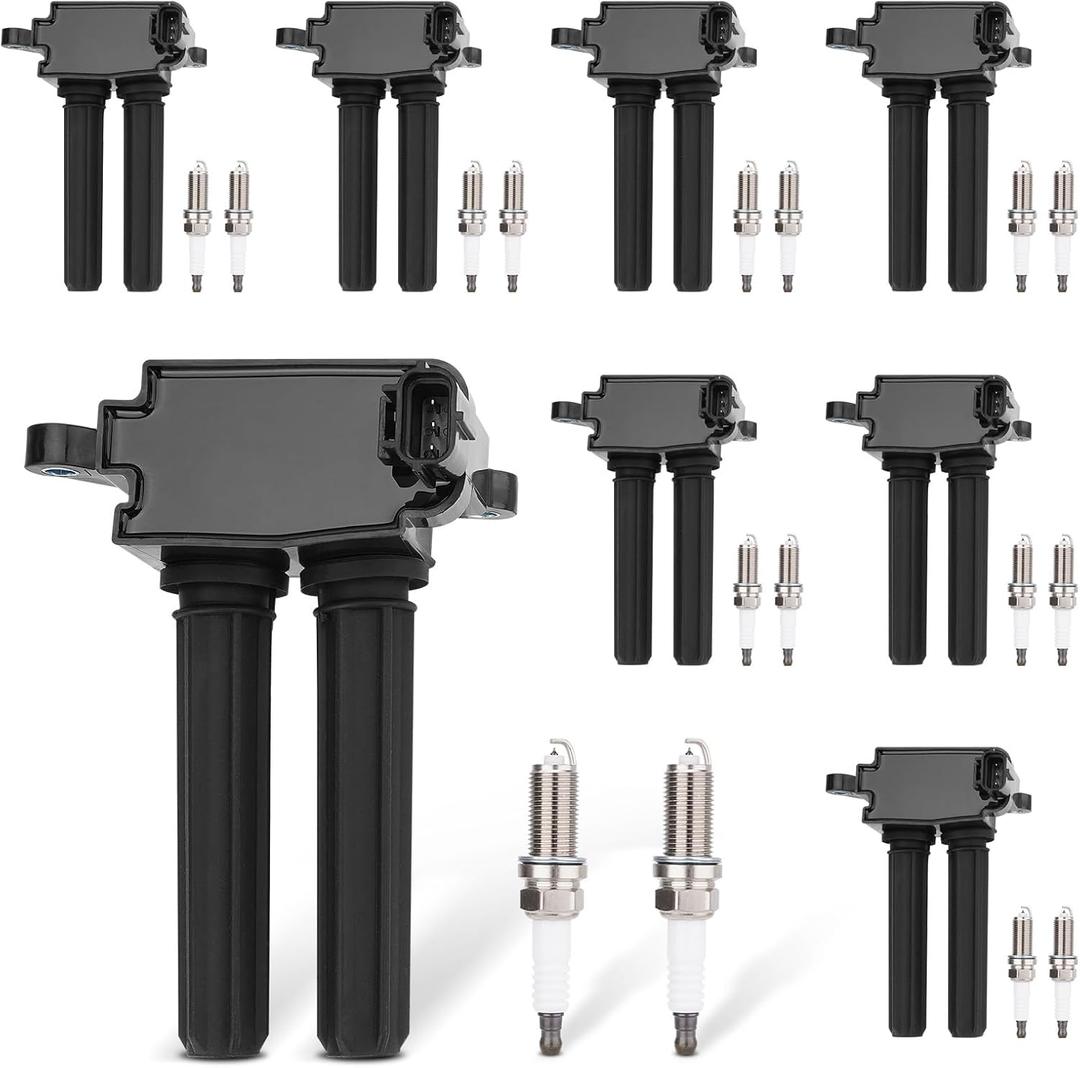 UF504 Set of 8 Ignition Coil Pack 16 Iridium Spark Plug Compatible with Dodge Ram Jeep Chrysler - Challenger Charger Durango Ram 1500 2500 3500 Grand Cherokee Aspen 5.7L V8 Replace# C1526 56029129AA