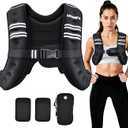 PACEARTH Weighted Vest, 12lb Weight Vest with Reflective Stripe, Body Weight Vests for Women, Men, Weight Loss Workout, Strength Training, Running, Walking, Jogging