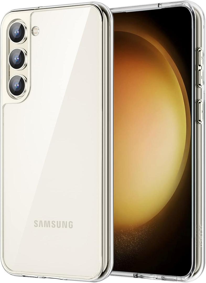 JETech Case for Samsung Galaxy S23 5G 6.1-Inch, Non-Yellowing Shockproof Bumper Protective Phone Cover, Anti-Scratch Hard PC Back (Clear)