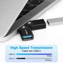 2 x USB C to USB Adapter(2 Pack), 45 Degree USB-C Male to USB 3.0 Female Adapter OTG Converter Compatible with MacBook Pro 2019/2018, Samsung and More Type-C Device, Black