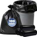 40-45 Gallon Trash Bags 100 Count, 21 Micron HDPE, Durable & Tear-Resistant Trash Can Liners, Suitable for 40-45 Gallon Trash Can, Garbage Bags for Packing Leaves, Kitchen Waste & Household Waste