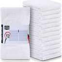 Utopia Towels Kitchen Bar Mops, Pack of 6 (25x16) And  Pack Of 24 (1 feet x 11inches), 100% Cotton Super Absorbent White Towels, Multi-Purpose Cleaning Towels for Home and Kitchen Bars
