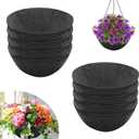 Riare 8 Pack 12 Inch Round Fabric Planter Basket Liner- Hanging Basket Liners Replacement Coco Fiber Liner Alternative for Hanging Basket Flowers (Prevent Birds from Nesting)