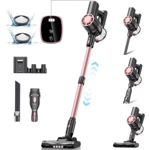 V8PRO Cordless Vacuum Cleaner for Home - 25Kpa Stick Vacuum with Self Standing Design, Max 35Min Runtime, 6 in 1 Lightweight Vacuum for Hardwood Floors and Carpet Pet Hair (Champagne)